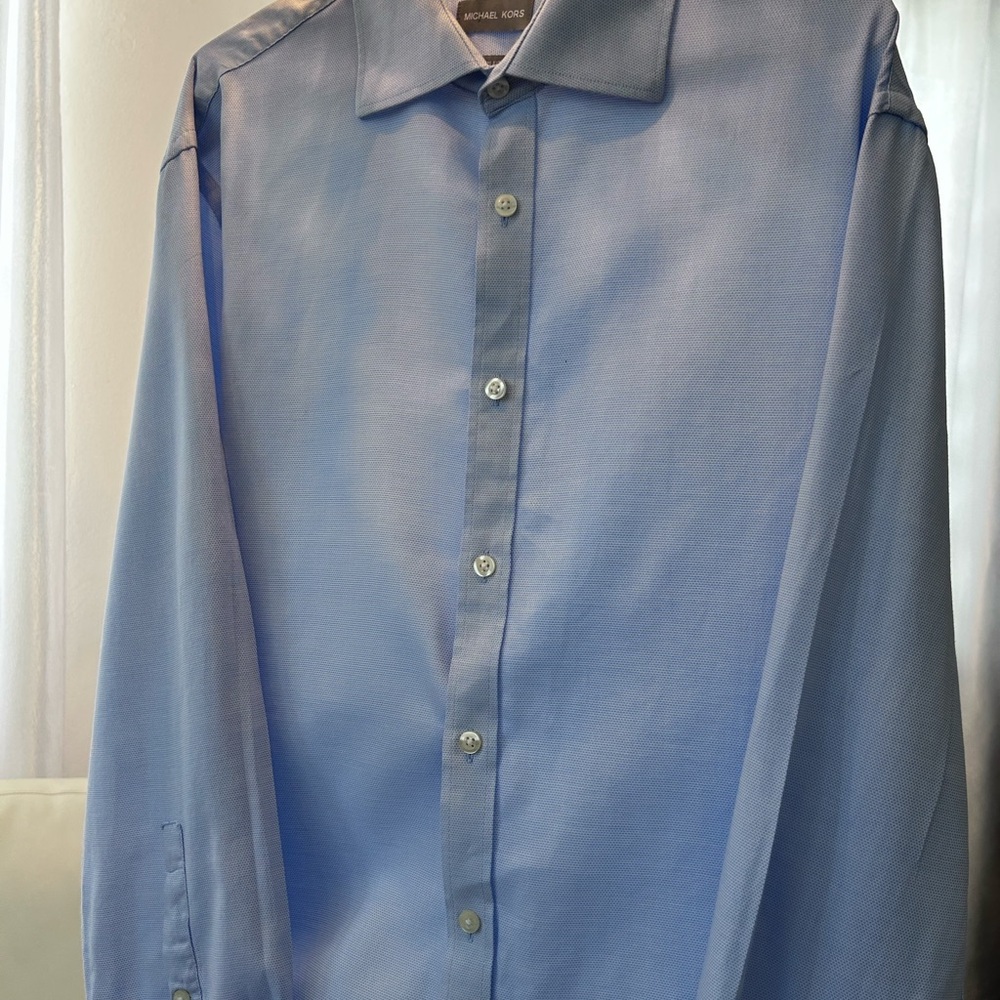 Michael Kors Men’s Light Blue Dress Shirt Slim fit